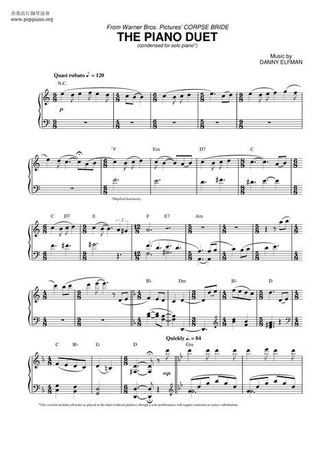 Image result for Corpse Bride Piano Sheet Music