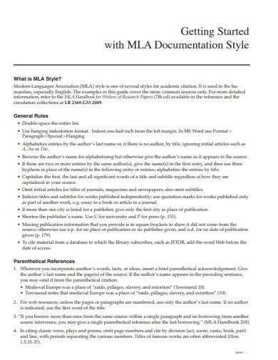 Image result for MLA Style Manual Examples
