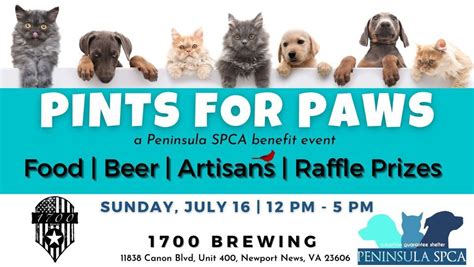 Pints for Paws, a Peninsula SPCA Benefit at 1700 Brewing + Hotbox Food ...