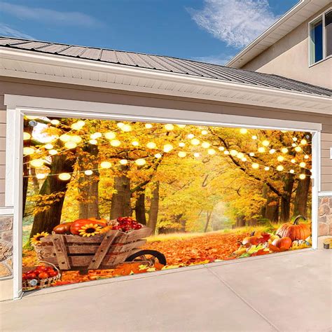 Fall Garage Door Banner Large Hanging Decor Thankgiving Harvest Garage ...