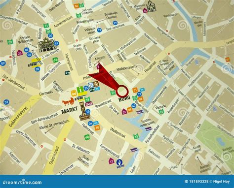 Road map of Belgian city editorial stock photo. Image of cartographic - 181893328