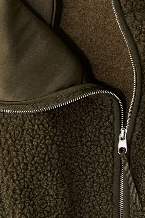 MAMA Before & After Babywearing teddy jacket - Dark khaki green ...