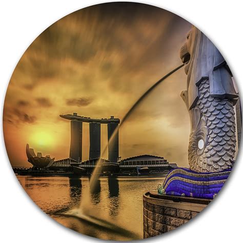 Designart "Singapore Landmark Merlion Photography Large" Metal Wall Art ...