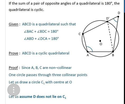 prove that the sum of either pair of opposite angles of a cyclic ...