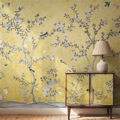 Yellow Aura in the Garden, Chinoiserie Wallcovering | Life n Colors