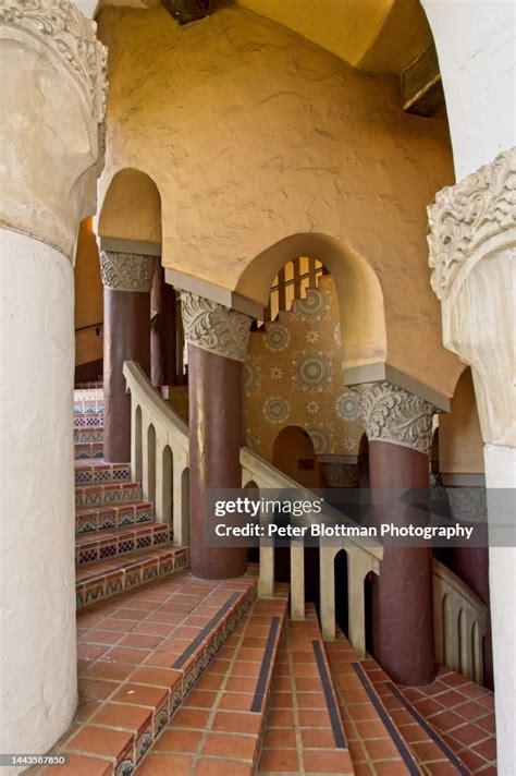 Spiral Staircase And Columns At The Superior Court Of Santa Barbara ...