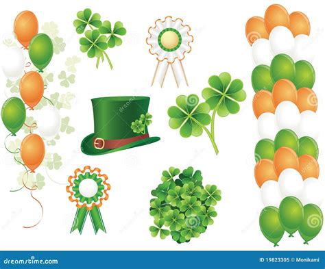 Saint Patrick S Day Symbols Stock Vector - Illustration of luck, four ...
