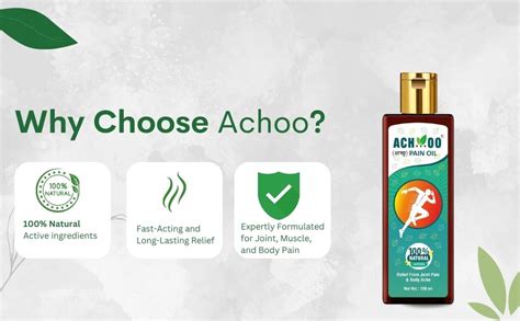 ACH...OO Free Pain Balm 10Ml With Achoo Pain Relief Oil 100Ml&Achoo ...