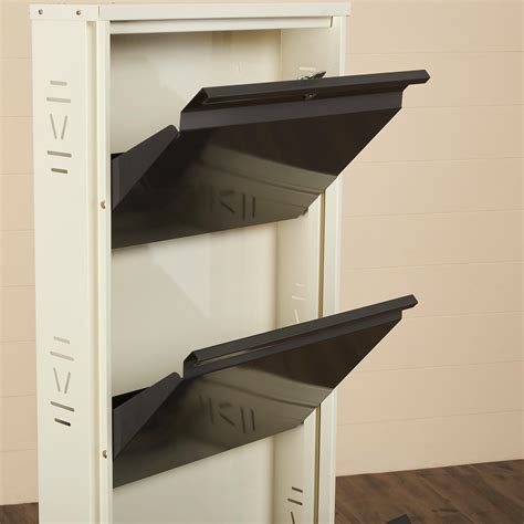 Buy Helios Lagos Metal 8 Pairs Shoe Cabinet - Grey from Helios by Home ...