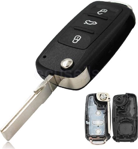 Keycept™ Premium 3 Button Remote flip Key Shell for Skoda Octavia ...