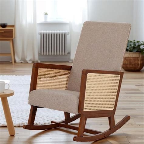 Royaloak Vega Wooden Rocking Chair | Solid Wood | Modern Design ...