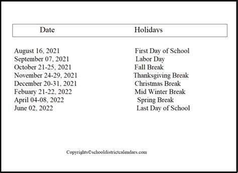 Granite School District Calendar 2021-2022 With Holidays In PDF ...