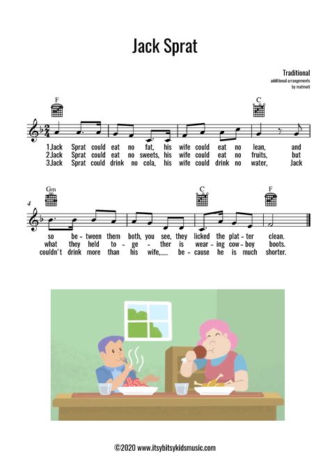 Jack Sprat Nursery Rhyme Sheet Music With Chords And Lyrics