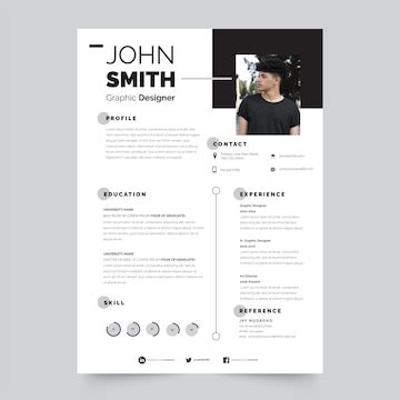 Professional curriculum vitae template | Premium Vector