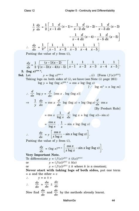 Class 12 Maths Continuity and Defferential Exercise 5.2 的图像结果