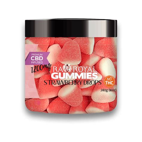 RA Royal: R.A. Royal Gummies: CBD Strawberry Drop Gummy Jar (1200 MG) | Leafly