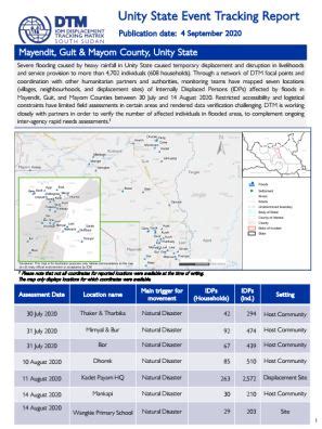 South Sudan — Event Tracking: Unity State Flooding Event Tracking ...