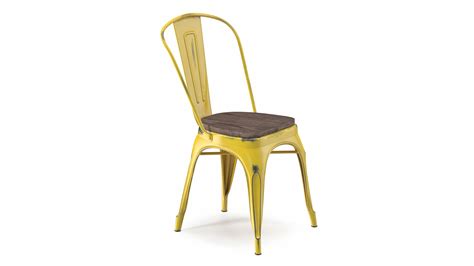 Yellow Stackable Chair Wooden Seat 3D model | 3D Molier International