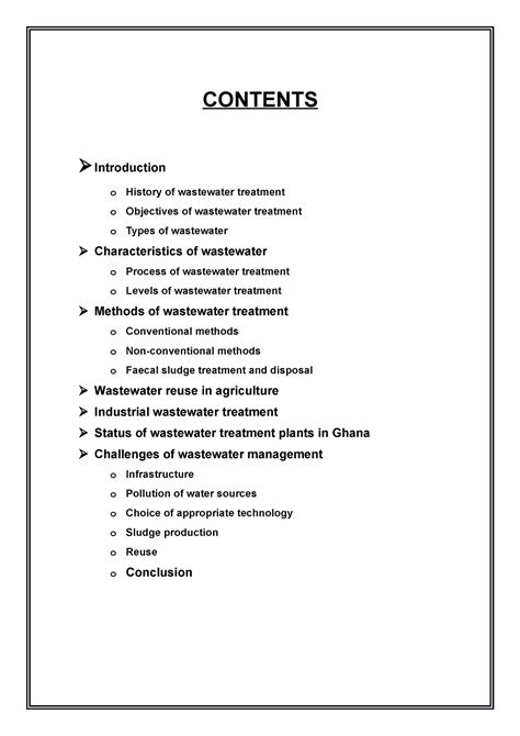 Waste Water Treatment - ADFG - CONTENTS Introduction o History of ...