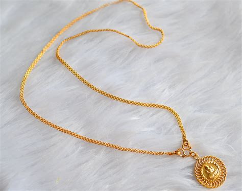 Gold tone 18 inches chain with Lakshmi pendant dj-43121 – dreamjwell