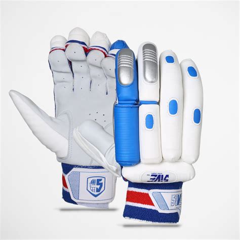 Vega Batting Gloves - White & Blue – 5ivebypenta