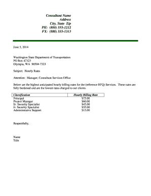 Fillable Online Example of Hourly Rate Statement Fax Email Print ...