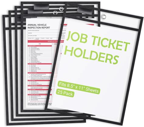 Amazon.com : suituts 25 Pack Job Ticket Holders 10x13 Inches-Dry Erase ...