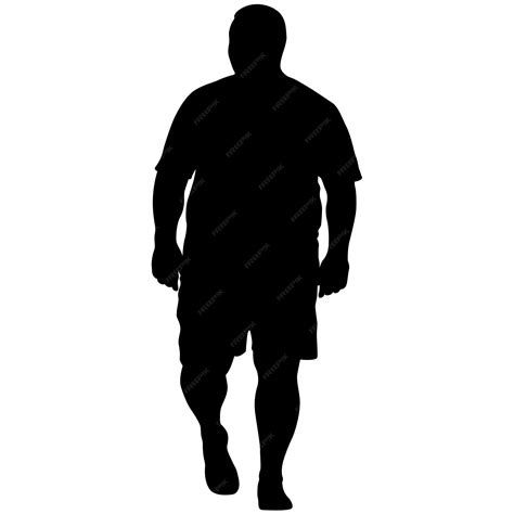 Premium Vector | Black silhouettes large man on white background