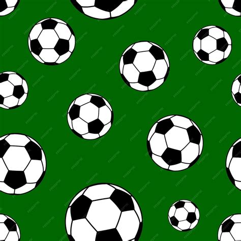 Padrão sem emenda de grandes bolas de futebol em fundo verde | Vetor ...