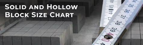 Solid Blocks and Hollow Block Size Chart