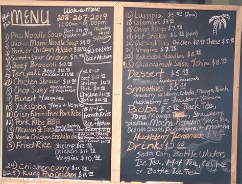 Wok-a-Mole menus in Bonners Ferry, Idaho, United States