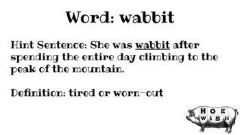 Hogwash Context Clue Game Like Balderdash Use as Activating Strategy