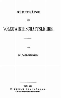 Carl Menger Principles of Economics 的图像结果