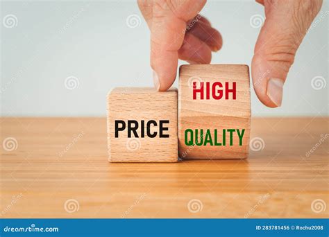 Prices, High Quality, Hand Moving a Pad with the Word High Quality Next To the Block with the ...