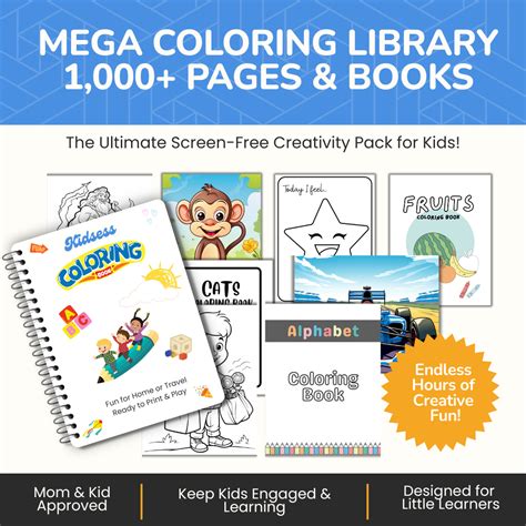Mega Coloring Library: 1,000+ Pages & Books – Kidsess
