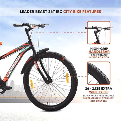 Leader Beast 26T IBC Premium Rigid City Bike/Cycle with Inbuilt Carrie ...