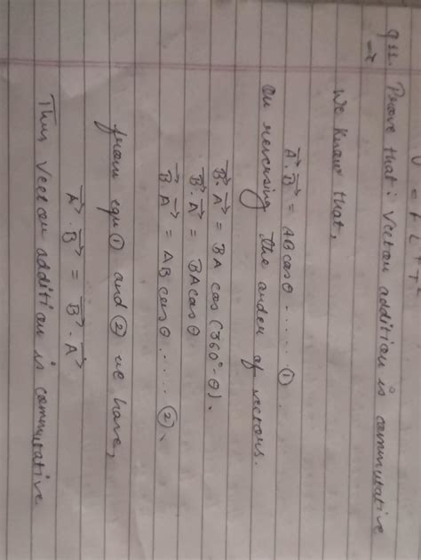 Prove that vector addition is commutative - Brainly.in