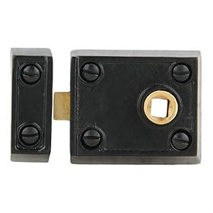 A29 Small 2 3/8 Inch Iron Rim Lock, Black Powder Coat Finish : Amazon ...