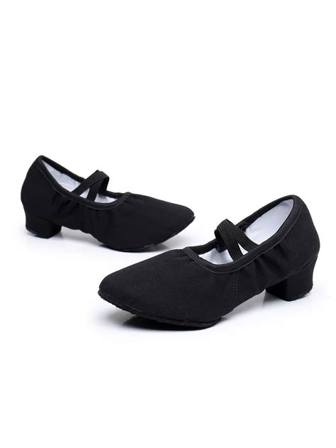 Women Black ,Pink&Brown Shoes,3-5cm Heels Dance Shoes , Low Top, Split ...