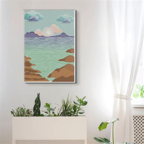 Tranquil Ocean Scene Canvas Art Print Wall Painting – Nestroots