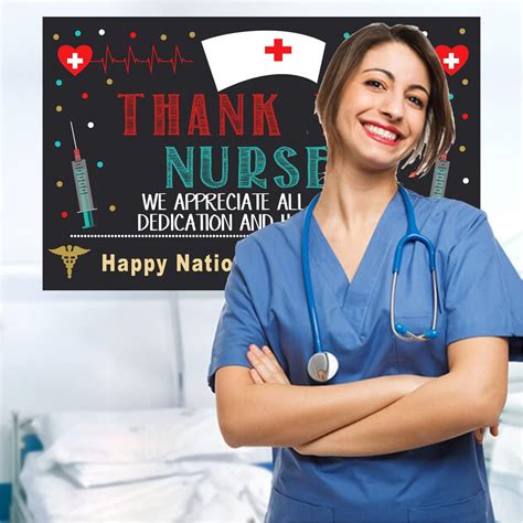 Buy Nurse Appreciation Week Banner Backdrop Decorations - Happy ...