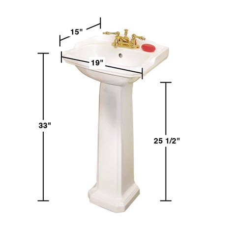 Small White Pedestal Bathroom Sink with Chrome Faucet, Drain and P-Trap