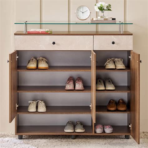 Buy Addison 18 Pair Shoe Cabinet with Drawers - Walnut from Home Centre ...