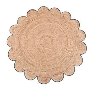 Buy BAITHAK KRAFTS Handmade Braided Natural Jute Cotton Round Doormat ...