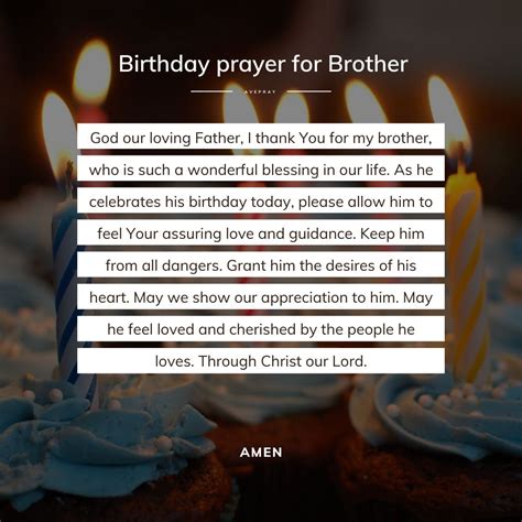 Birthday prayer for Brother