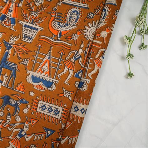 Buy Multi Color Traditional Pattern Screen Printed kalamkari Cotton ...
