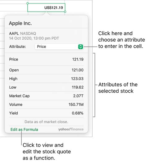 Add stock information in Numbers on Mac - Apple ਸਹਾਇਤਾ (IN)