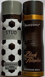 RAMSONS Stud & Black Thunder Deodorant Combo Pack of 2 (200ml X 2) Body ...