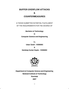 Buffer overflow attacks & countermeasures - ethesis