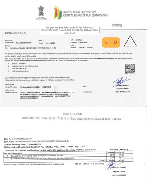 Nani | Hi Nanna : సెన్సార్ పూర్తి చేసుకున్న హాయ్ నాన్న.. రన్ టైమ్ ఎంతో ...